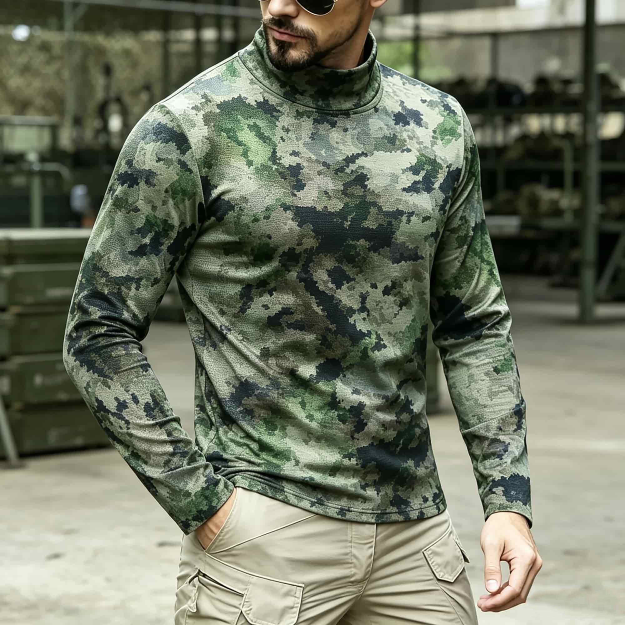 Men Tactical Camouflage Print  - Base Layer Top recension och pris