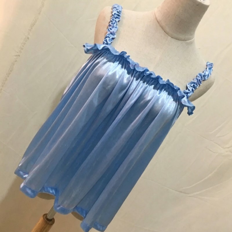 Summer Soft Silky Glossy Ruffl - Suspender Tank Top recension och pris